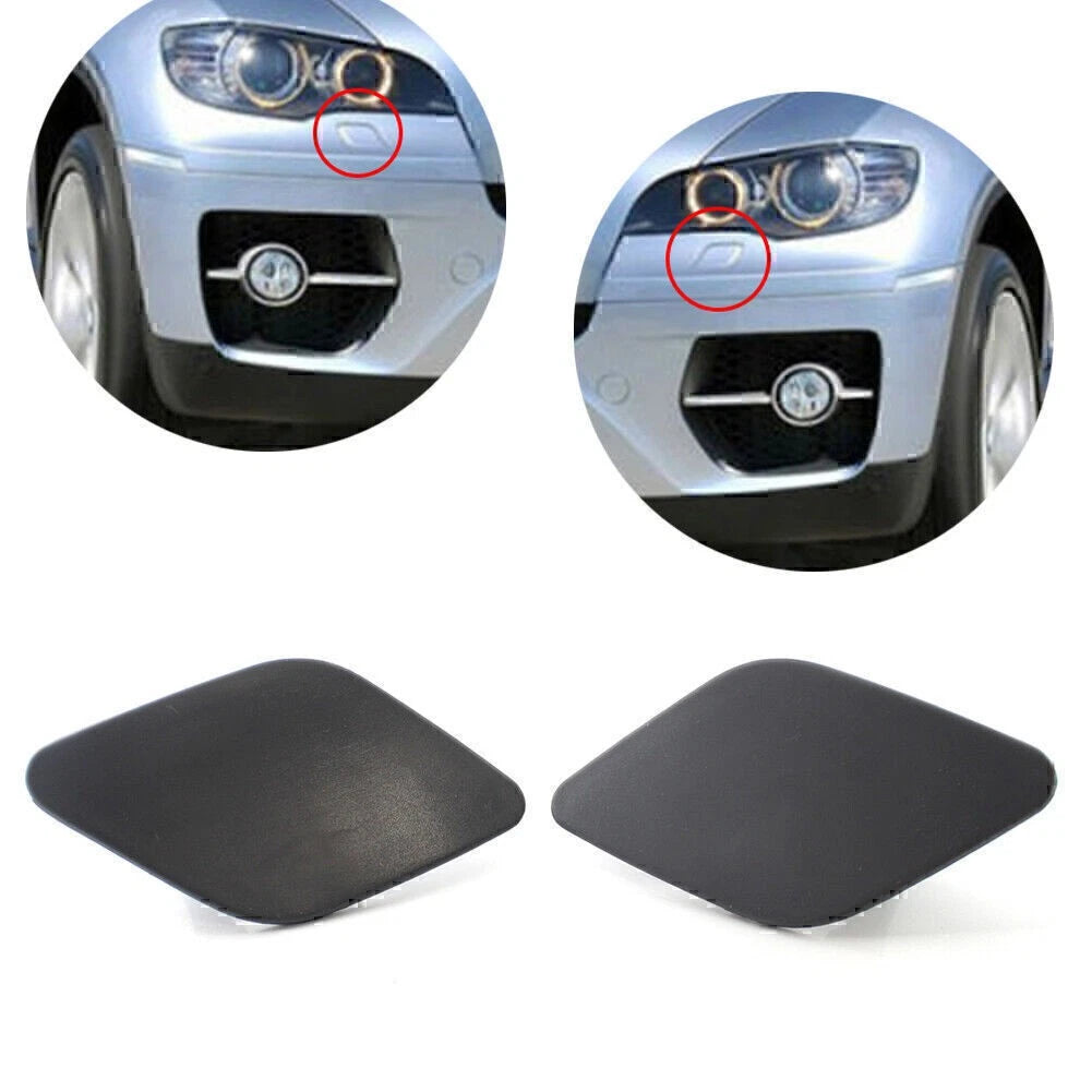 1 Pair Front L &R Headlight Washer Nozzle Cover Plastic For BMW X6 E71 2008-2014