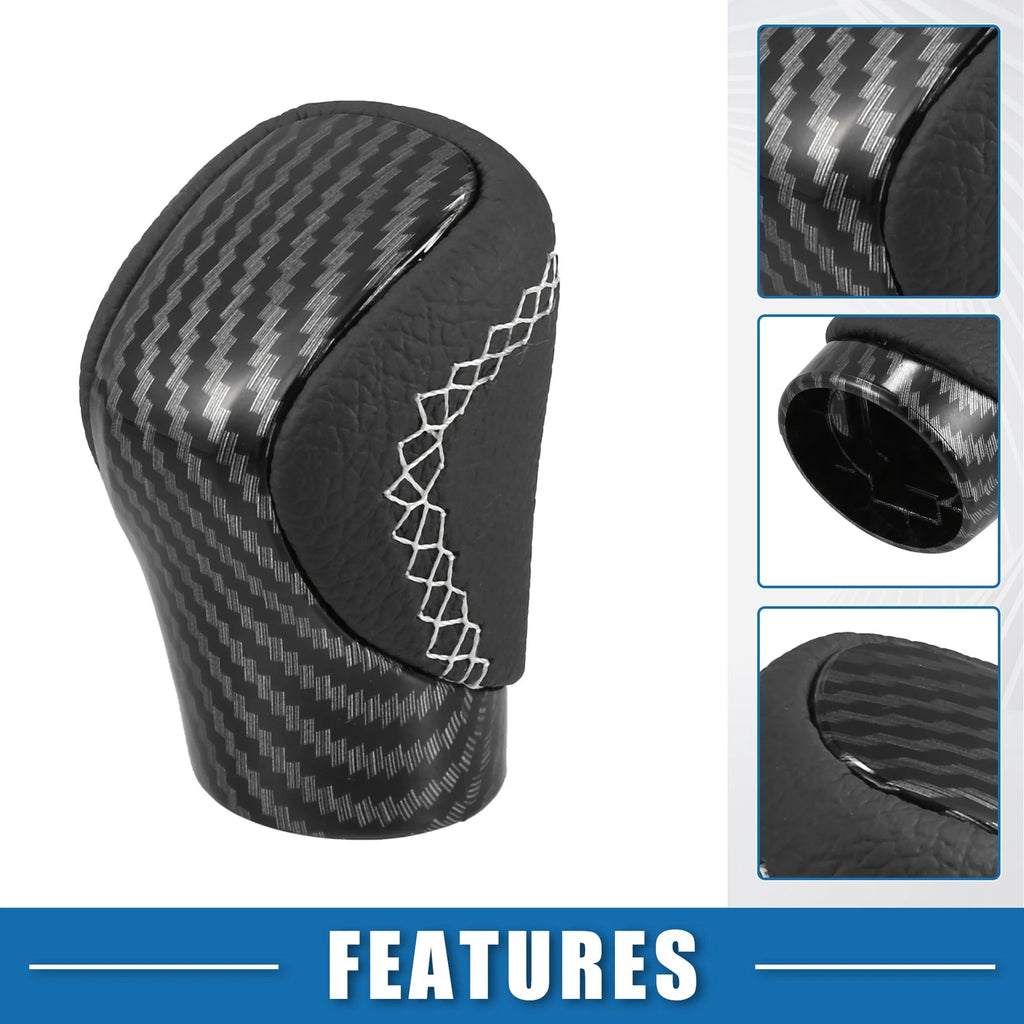 Automatic Gear Shift Knob for Lexus Carbon Fiber Cover with White Thread (—)