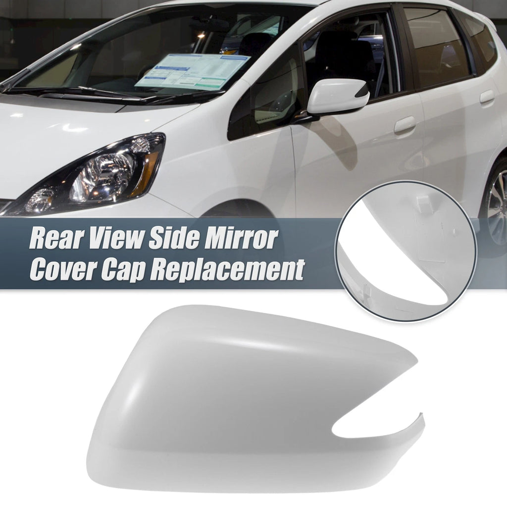 Left Side Car Mirror Cover Cap Replacement White for Honda Fit (2009–2013)