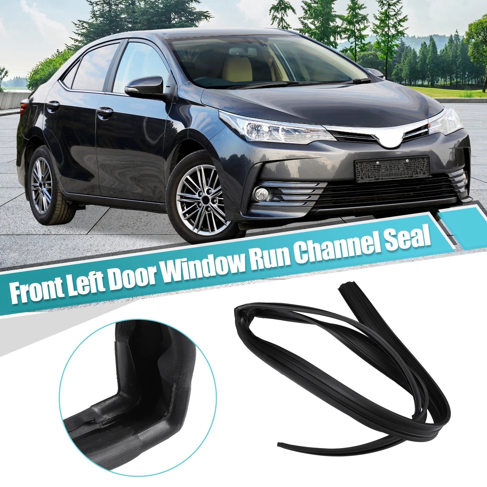 Front Left Door Glass Run Channel Seal Replacement for Toyota Corolla (2005–2015)