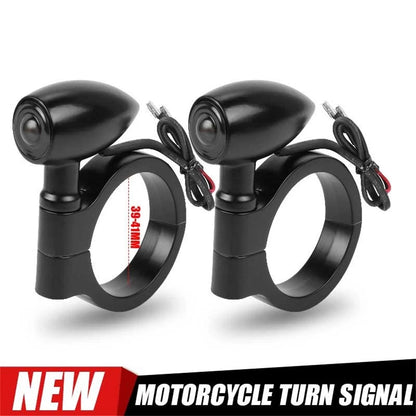 LED Turn Signal Lights for Motorcycle (41mm Fork Clamp, Amber)
