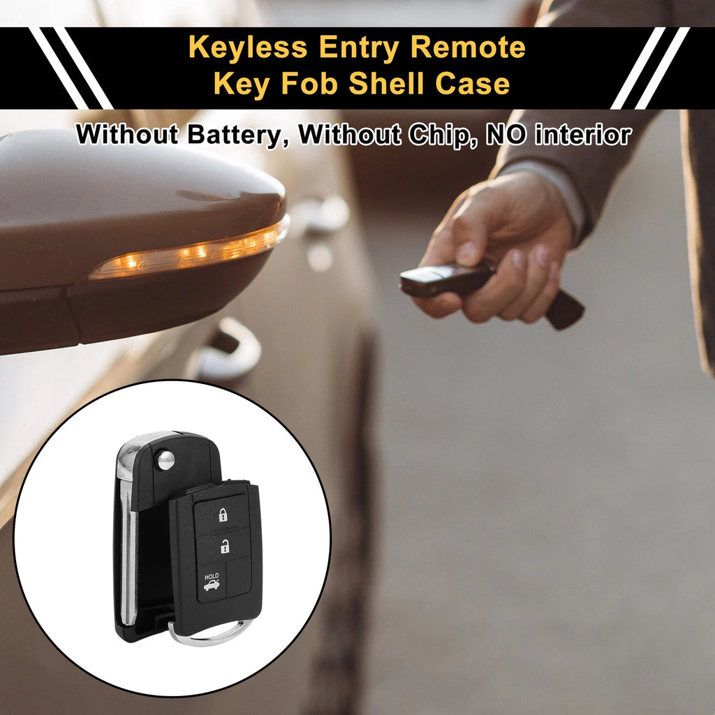 3 Button Key Fob Shell Case Replacement for Toyota RAV4 (2013–2015) Black