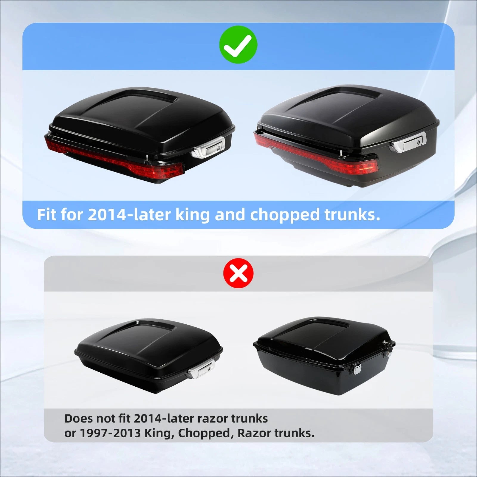 Trunk Pad & LED Brake Tail Light for Harley Touring Electra Glide (2014–2023)