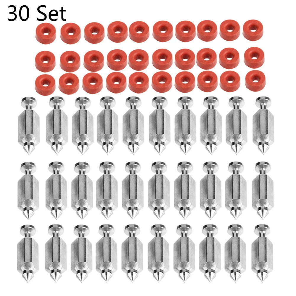 30Pcs Carburetor Float Valve Needle Seat Kit for B&S 398188