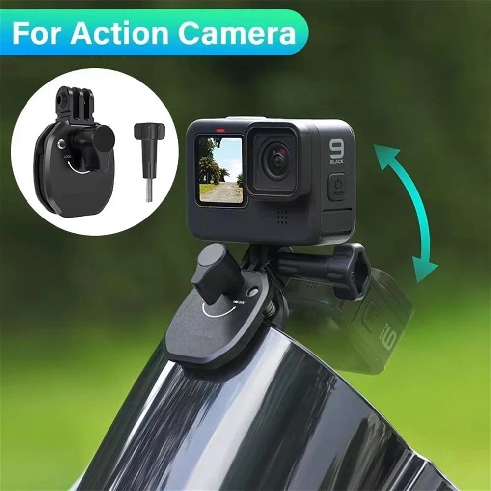Motorcycle Windshield Camera Mount Clamp for GoPro Insta360 DJI