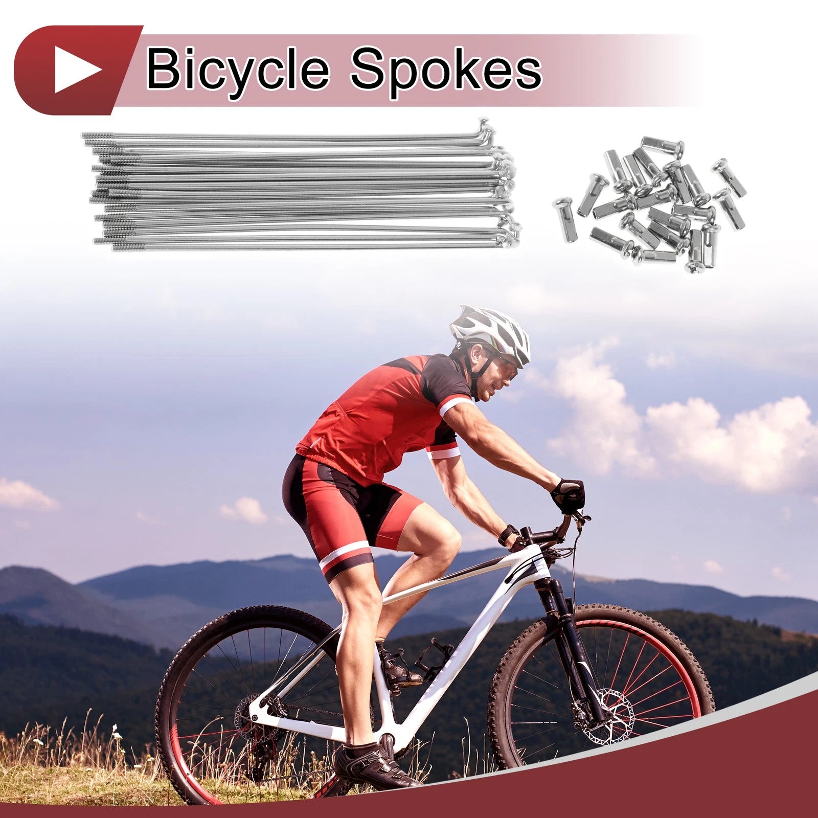 Bicycle Spokes 127mm 304 Stainless Steel for 20 Set Wheel Silver (2000–2000)