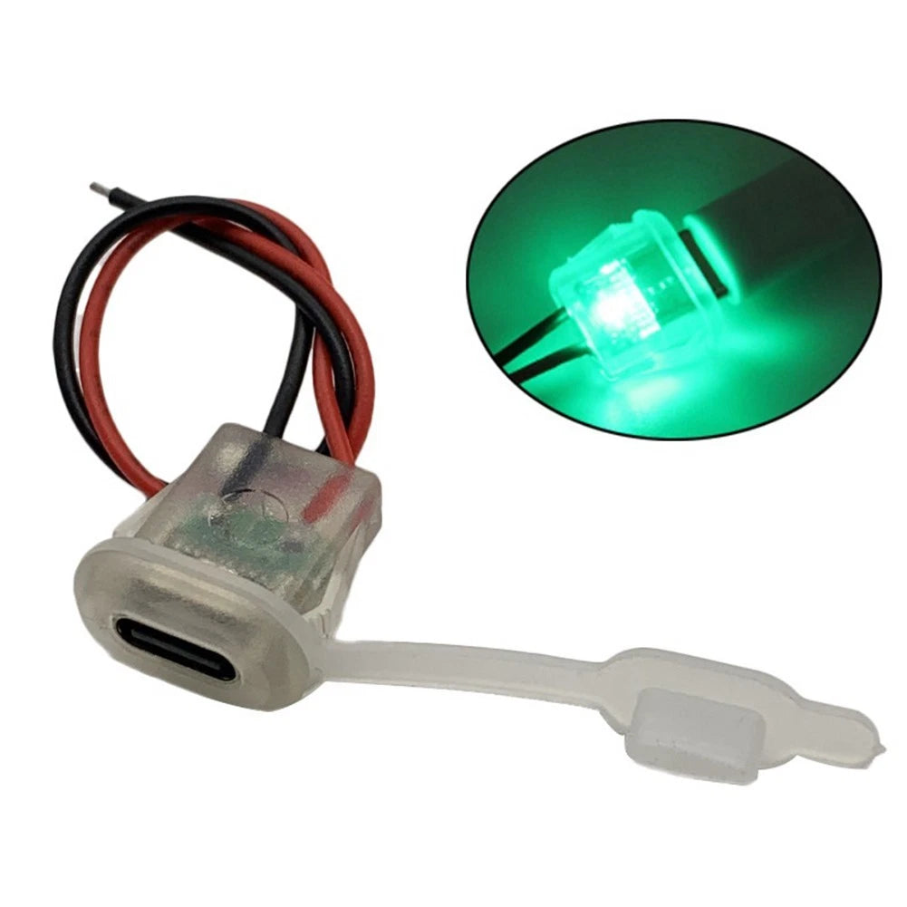 2-Pin Type C Waterproof Socket with LED Light Plate for Reliable Power Input