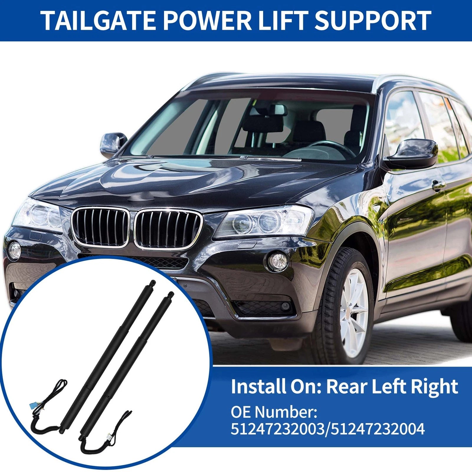 Rear LH RH Tailgate Lift Support Replacement for BMW X3 F25 (2011–2017) Pair