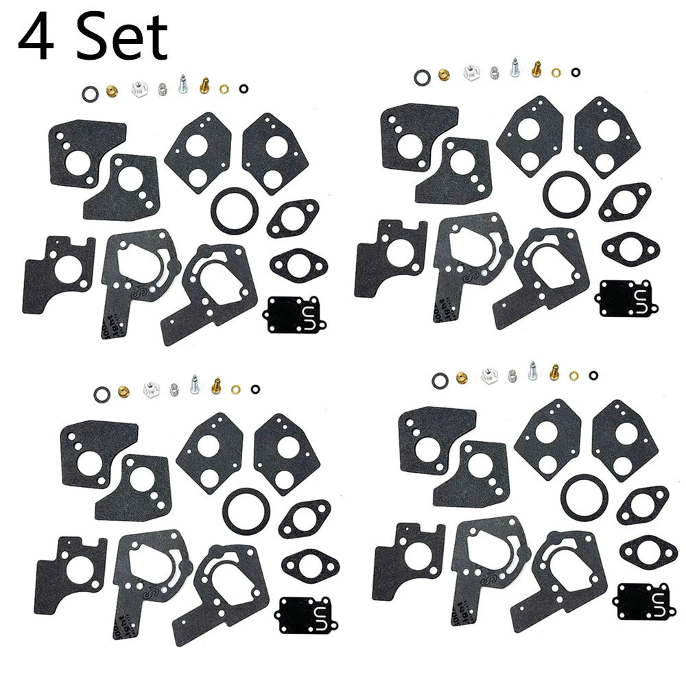 Set of 4 Carburetor Rebuild Kits for Briggs & Stratton 3HP 4HP 5HP (495606, 494624)