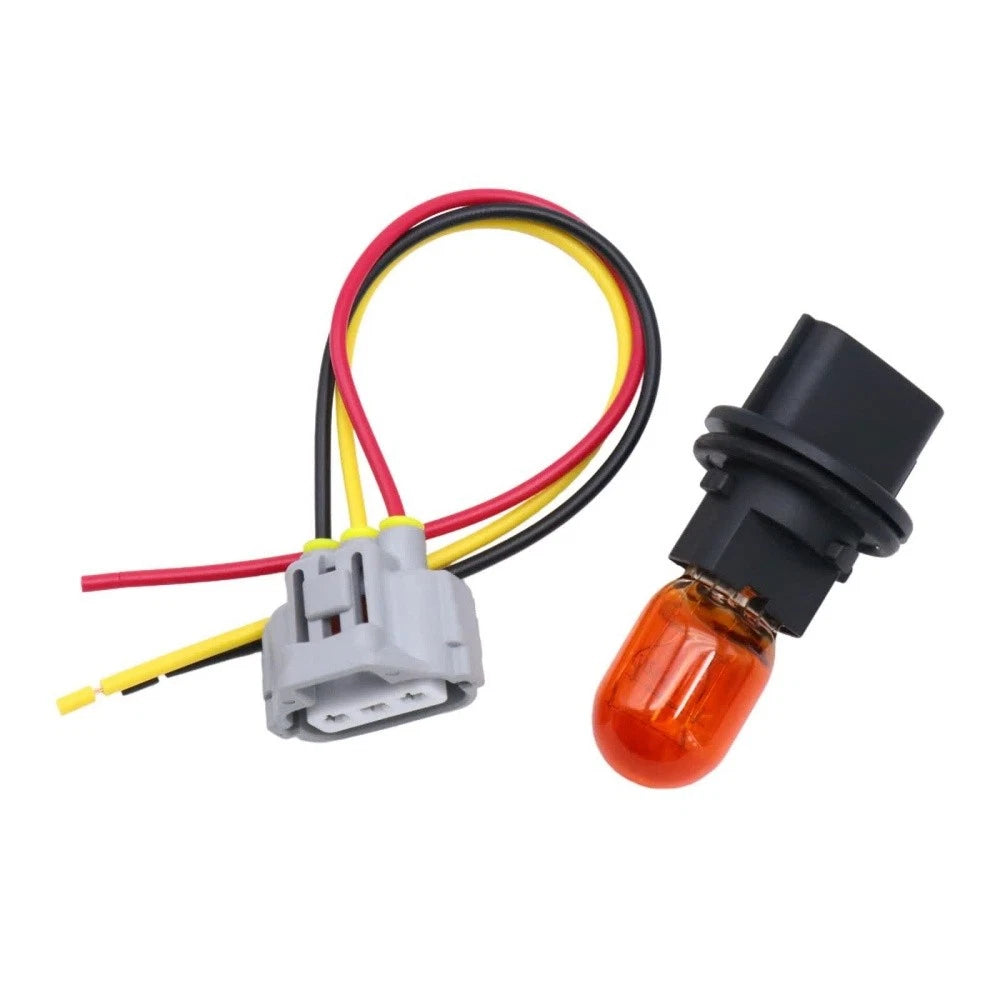 Turn Signal Light Socket & Bulb Connector Set for Toyota (81128-06470, 81150-02S30)
