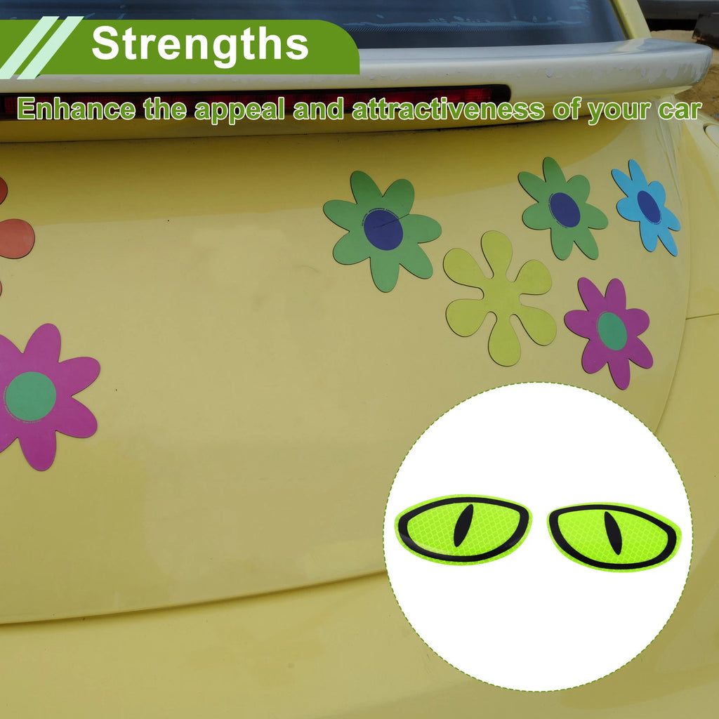 Reflective Bumper Decal for Universal Fit (Fluorescent Green, Devil's Eye)