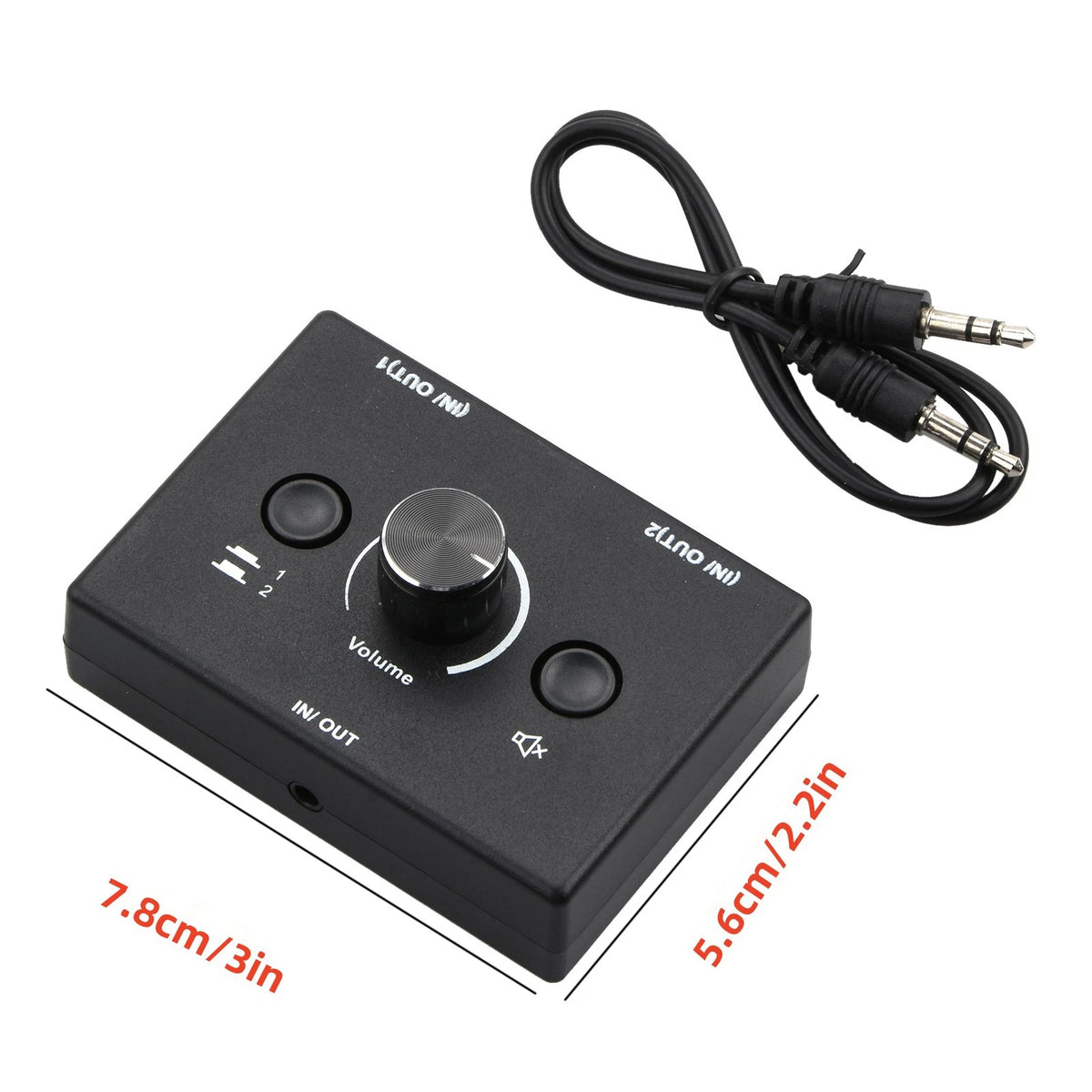 3.5mm Audio Switcher Selector Splitter 1x2 / 2x1 for