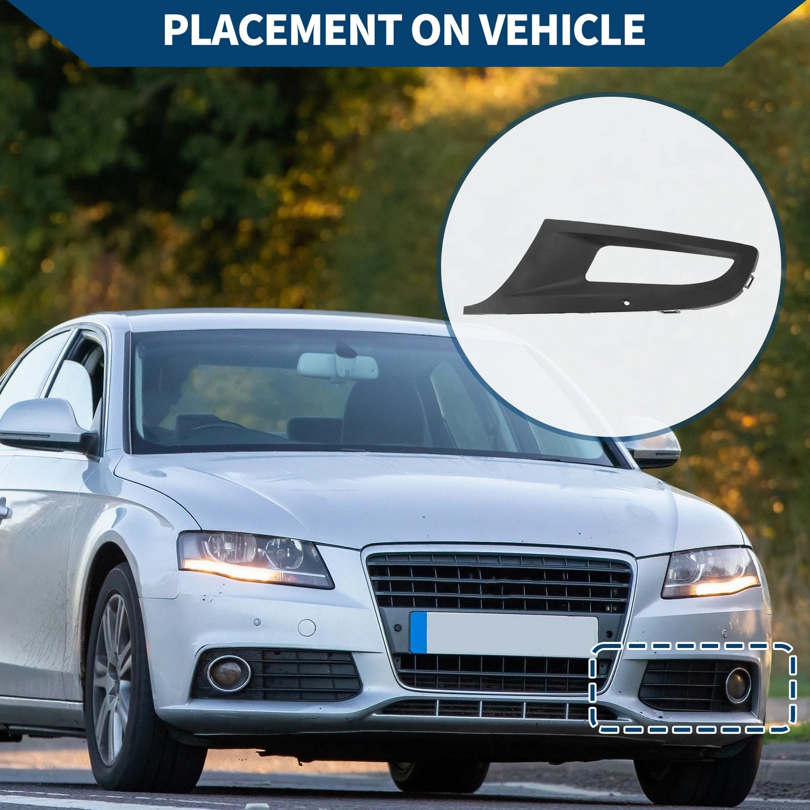 Front Left Fog Light Grill Replacement for Volkswagen Polo (2010–2012)