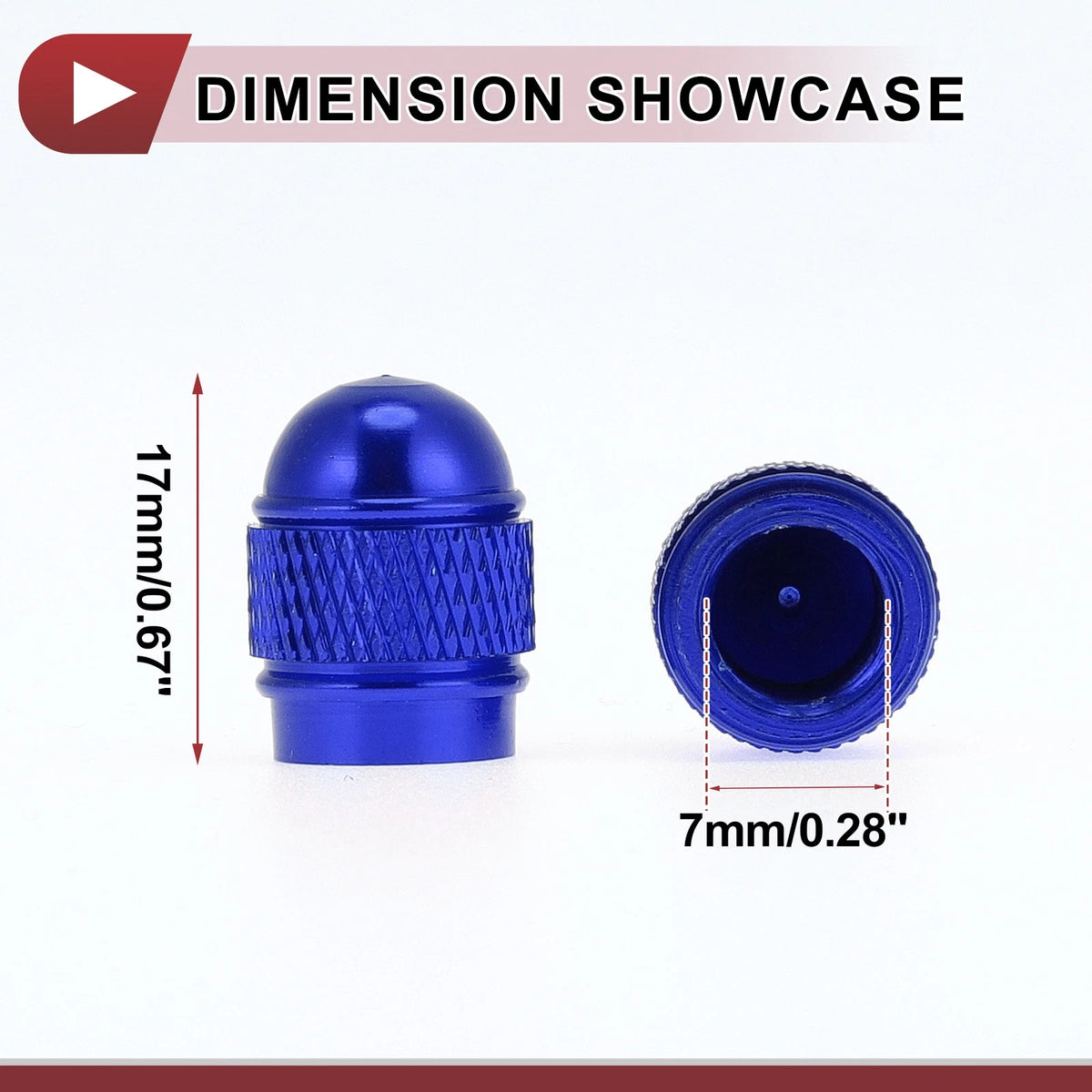 Set of 4 Mini Bullet Style Tire Valve Stem Caps Blue for Car