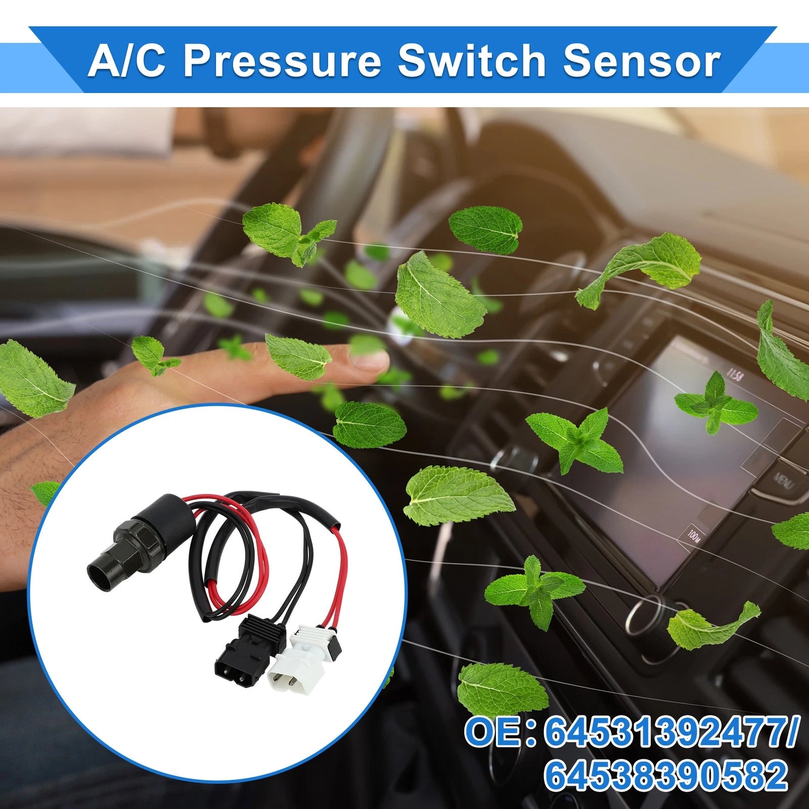 A/C Pressure Switch Sensor for BMW 318i 1.8L (1992–1995)