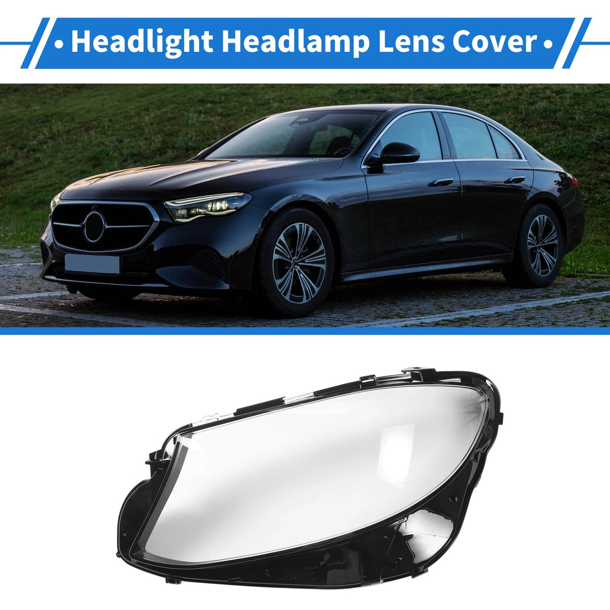 Headlight Lens Cover Front Left for Mercedes-Benz E-Class (2016–2021)