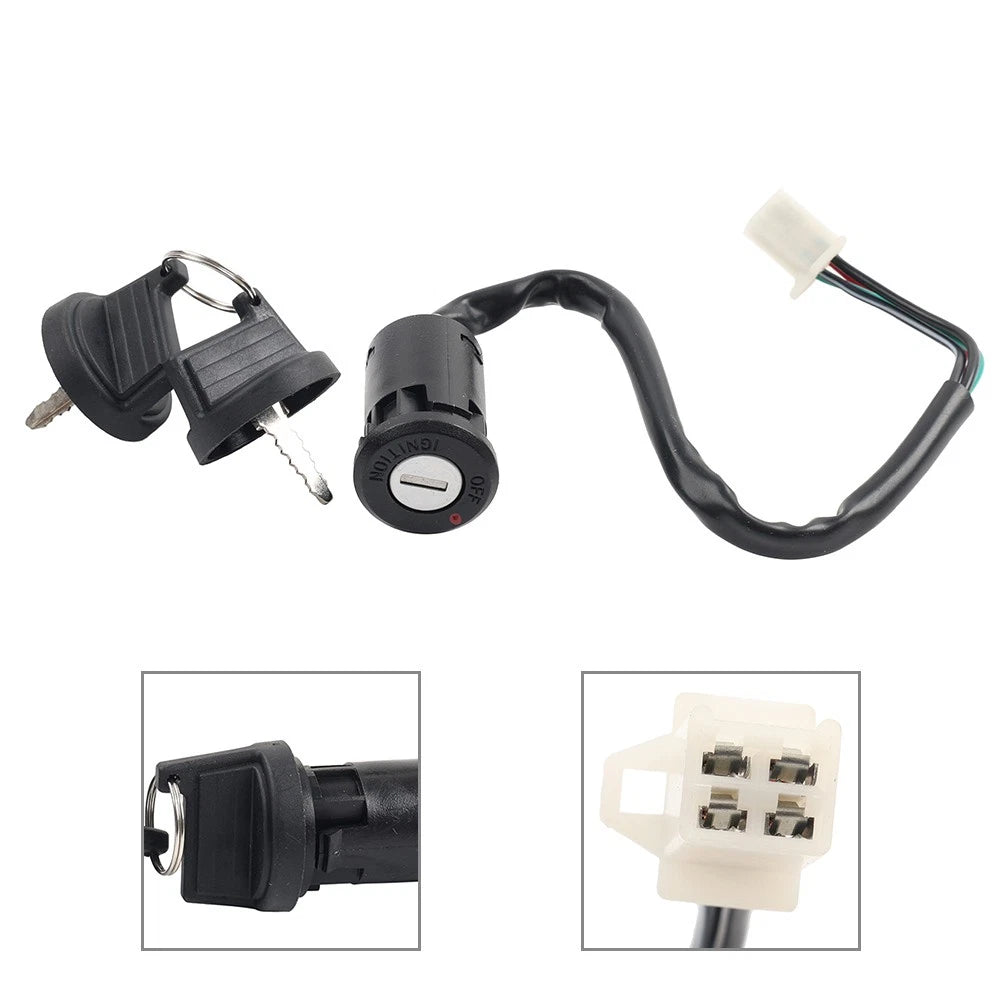 Set of 4 Wire Ignition Switch Master Keys Lock for 50-250cc Mini Quad ATV