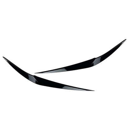 2X Glossy Black ABS Headlight Eyebrow Eyelid Trim for BMW X1 F48 (2016–2020)