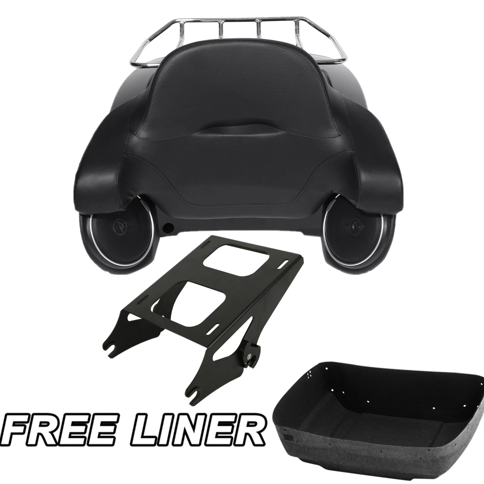 Trunk Pad Speaker Mount Rack for Harley Touring (2014–2025) Matte Black