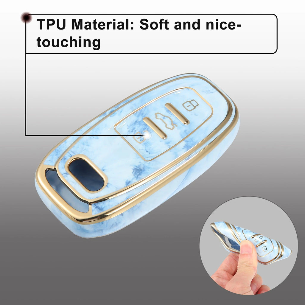 Key Fob Remote Control Cover 3 Button TPU Shell for Audi A6 (2012–2018)
