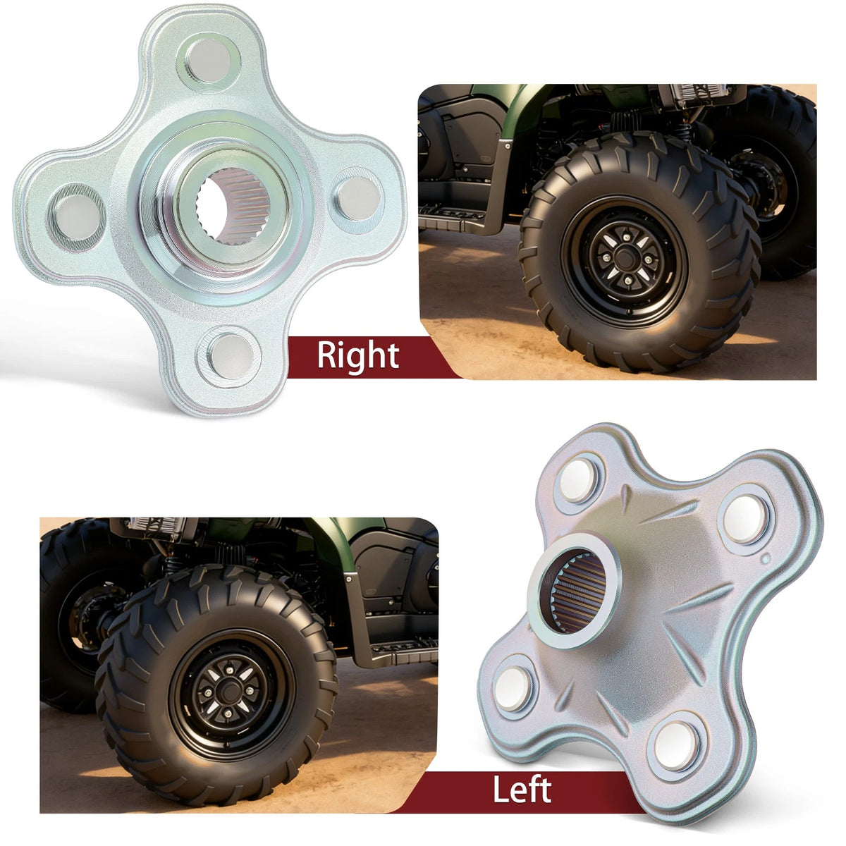 Rear Wheel Hubs for Yamaha Big Bear 400 YFM400 (2000–2006)