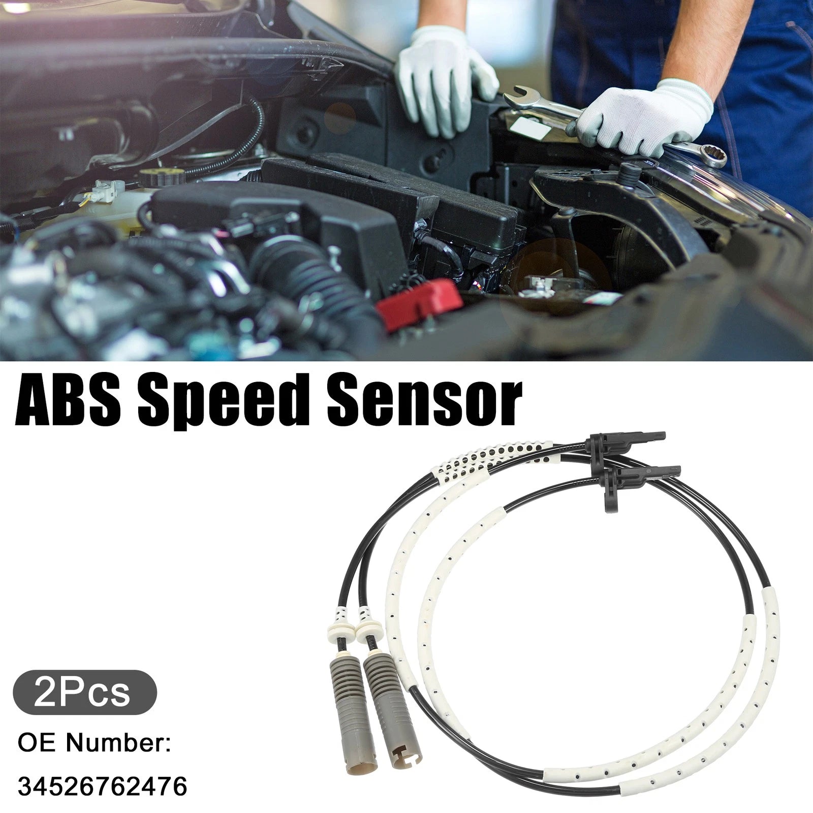 ABS Sensor Rear Left Right 2 Pcs Replacement for BMW 335i (2007–2013)