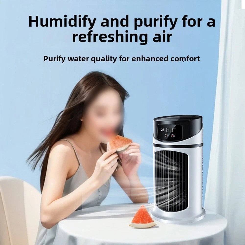 USB Rechargeable Misting Fan 6 Speeds Compact Air Cooler (24.5x15.5x15.5cm)