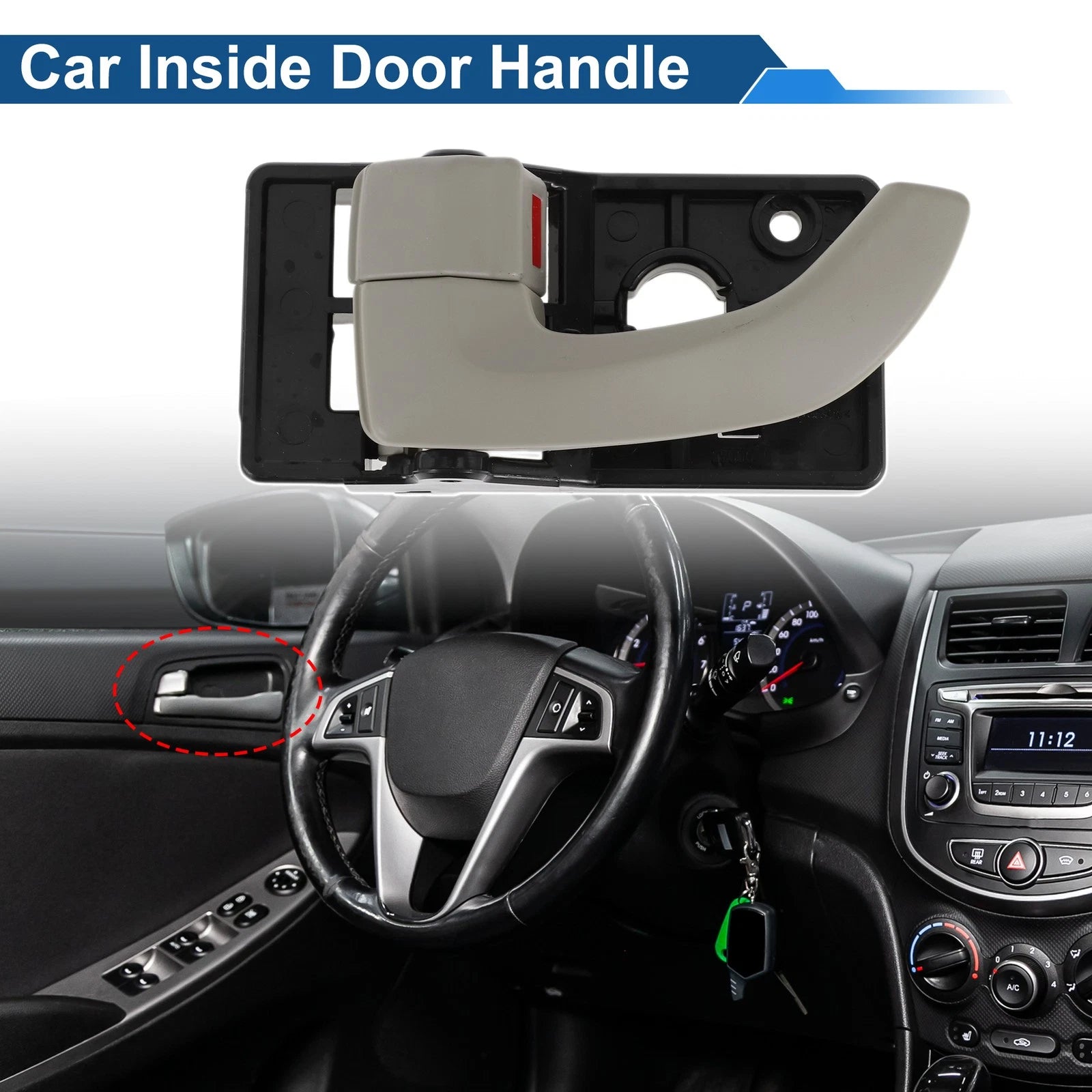 Front Driver Side Interior Door Handle Replacement for Hyundai Tucson (2005–2009)