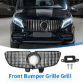 Front Upper Bumper Grille for Mercedes-Benz V-Class 2014–2025 Chrome Silver