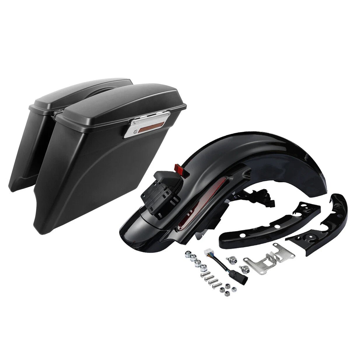 5" Stretched Saddlebags for Harley Touring (2009–2013) Matte Black