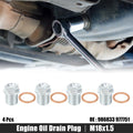 Engine Oil Drain Plug 4pc Replacement with Seal for Volvo (2005–2014)