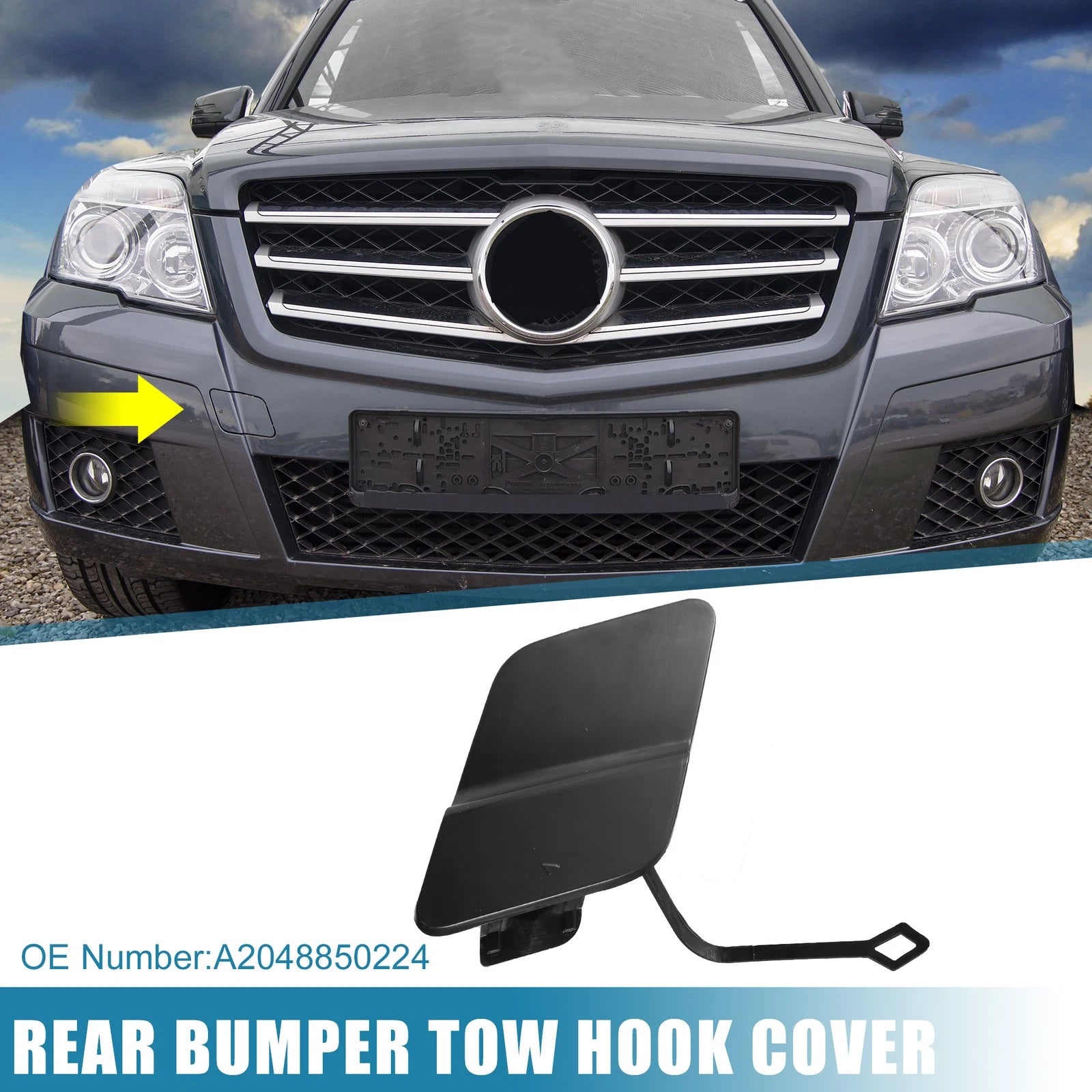 Front Tow Hook Cover Replacement for Mercedes-Benz GLK300 GLK350 (2010–2015)