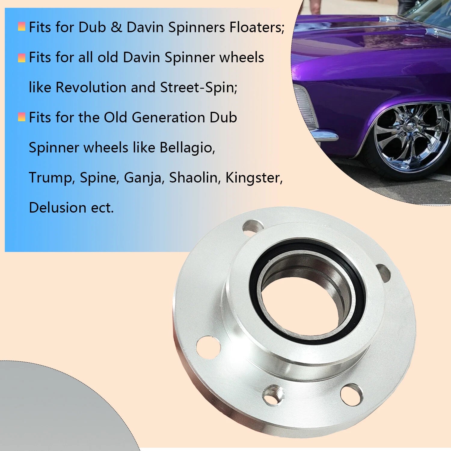 Wheel Spinner Complete Assembly Bearing Carriage for Dub Davin Spinners