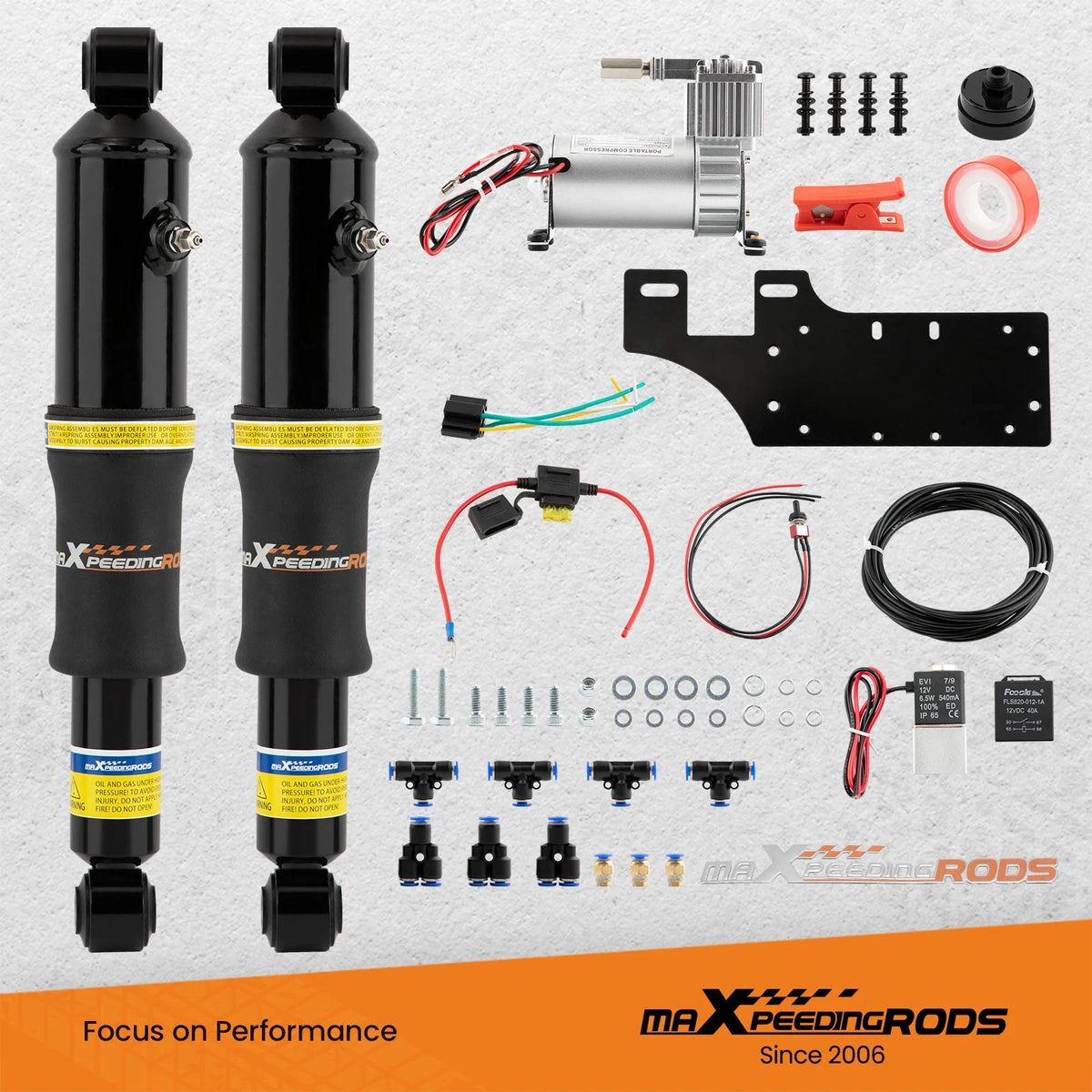 Rear Air Ride Suspension Kit for Harley Davidson Touring Bagger (1994–2023)
