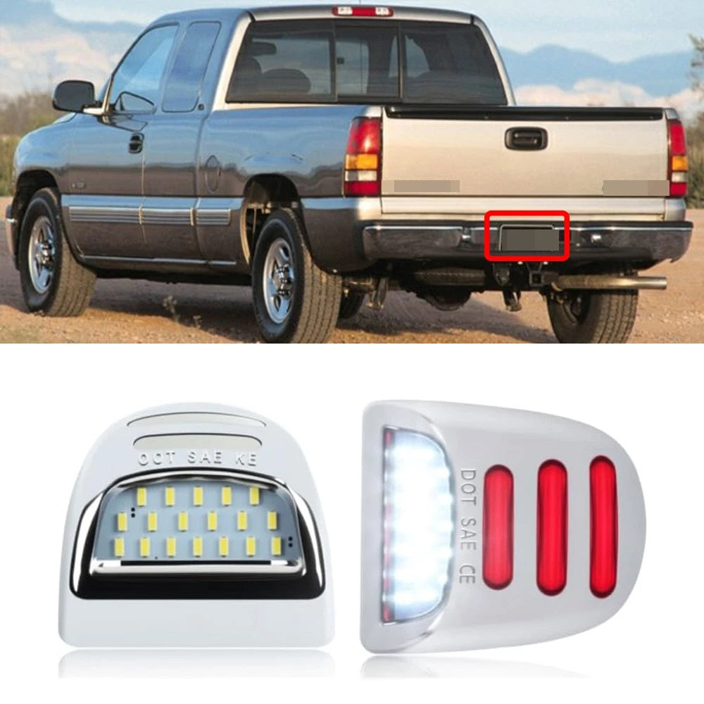 Chrome LED License Plate Light for Chevy Silverado 1500/2500/3500 (1999–2013)
