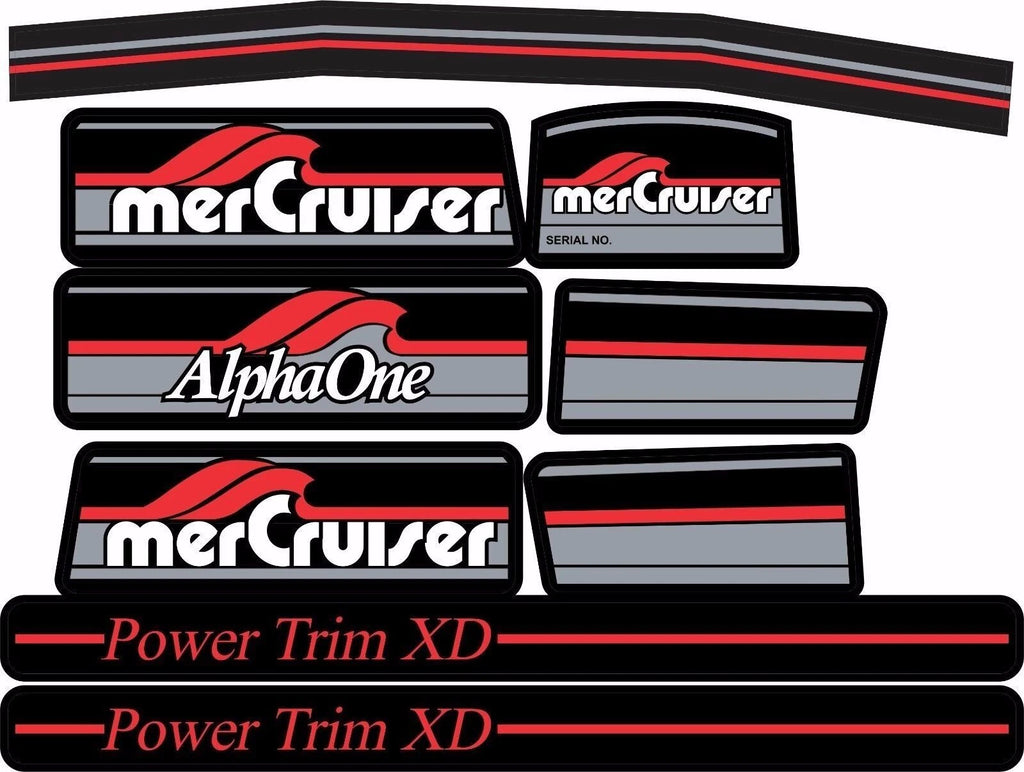 Complete Sticker Set for Mercruiser Alpha One Gen 1 (37-13682A90)