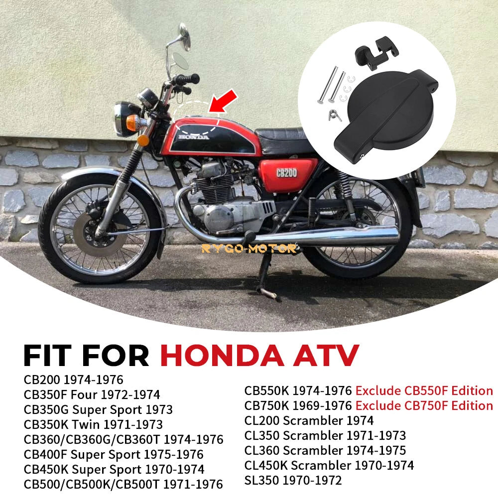 Matte Black Fuel Cap with Latch for Honda CB