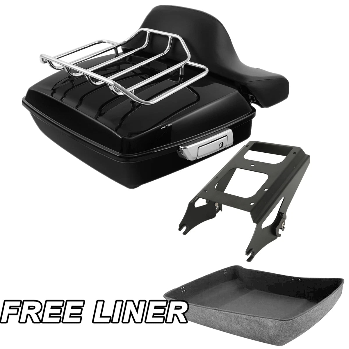 Chopped Trunk Mount Rack Backrest Pad for Harley Touring Glide (2009–2013)