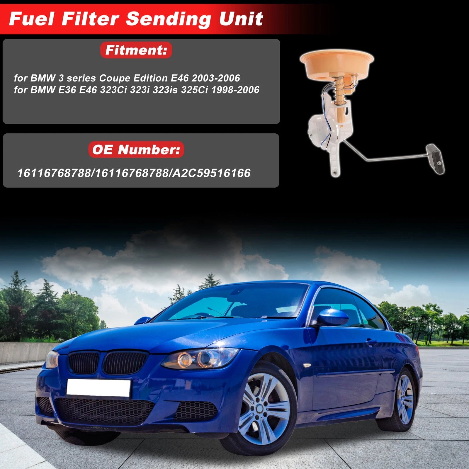 Fuel Filter Replacement for BMW 3 Series Coupe E46 (2003–2006) Metal