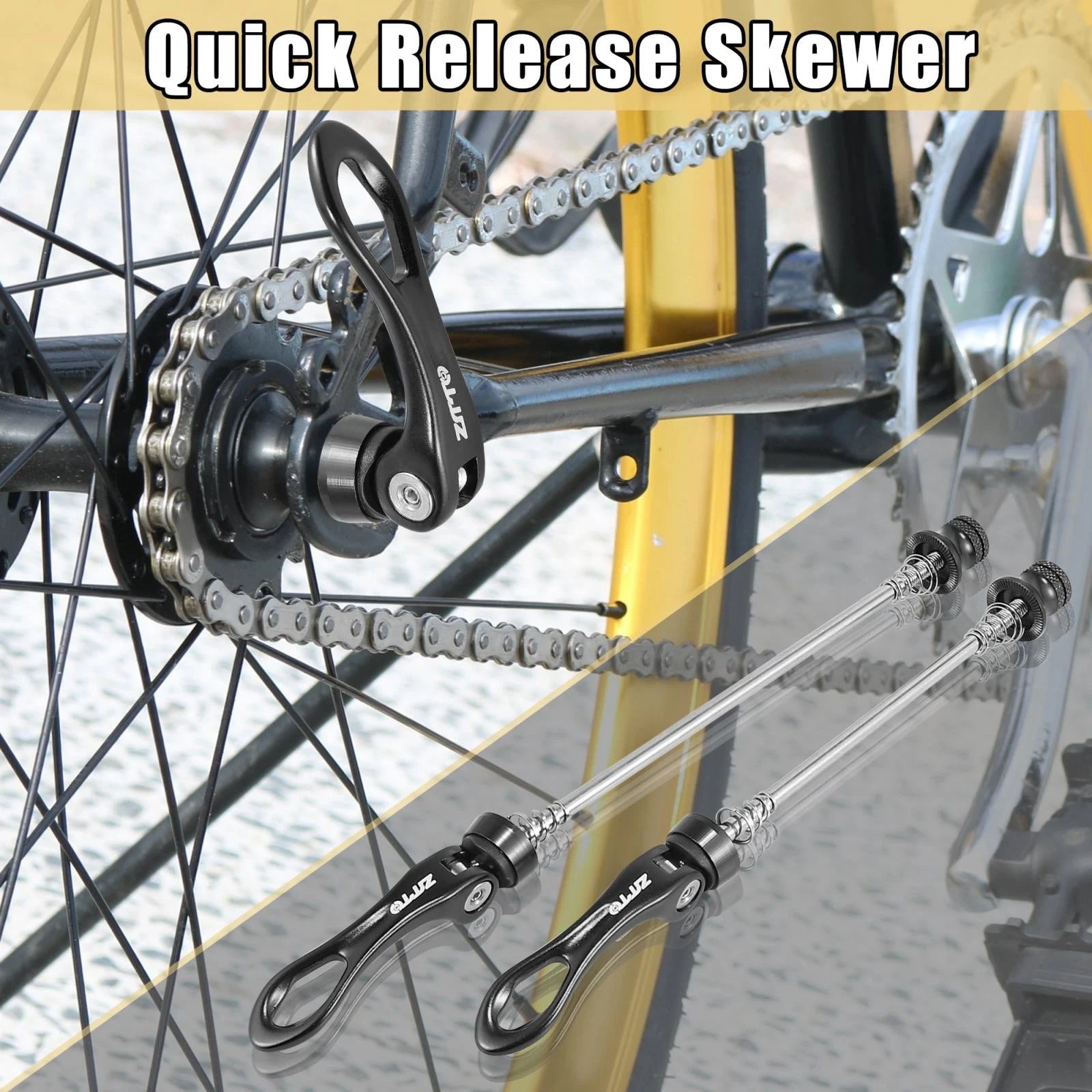 2pcs Quick Release Skewers for MTB Road Bike Front Rear Wheel Hub (Front)