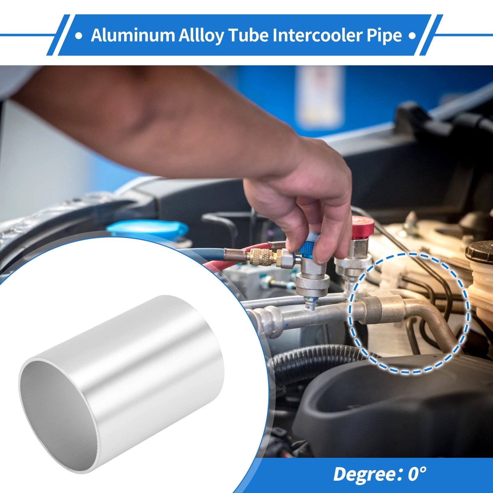 2.24" OD Intercooler Pipe for - Brushed Silver Tone