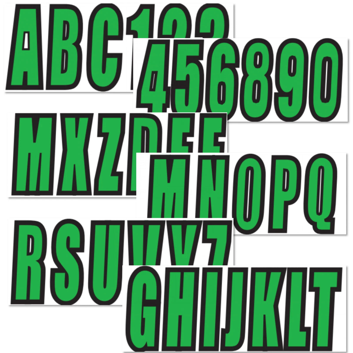 Set of 4 Blue PWC Registration Decals A-Z 0-9 Numbers