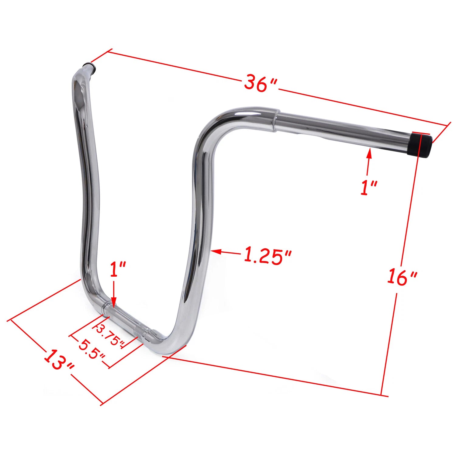 16" Rise Chrome Handlebar Clamp for Harley FLHR (1994–2020) FLS (2000–2020)