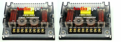 2X Audiopipe 3 Way Crossover CRX-303 300W Passive 4 Ohm for Car Audio