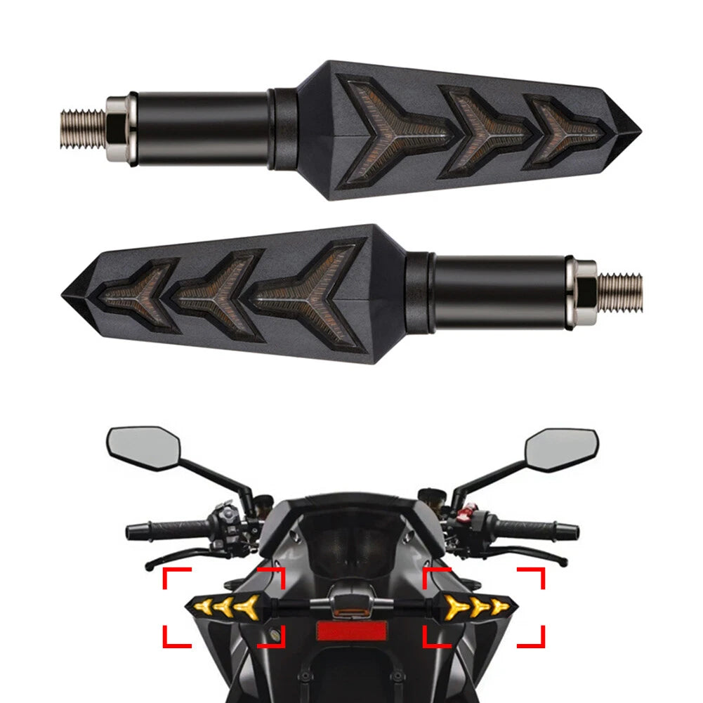 1 Pair Sequential LED Turn Signal Blinker Light for Motorcycle
