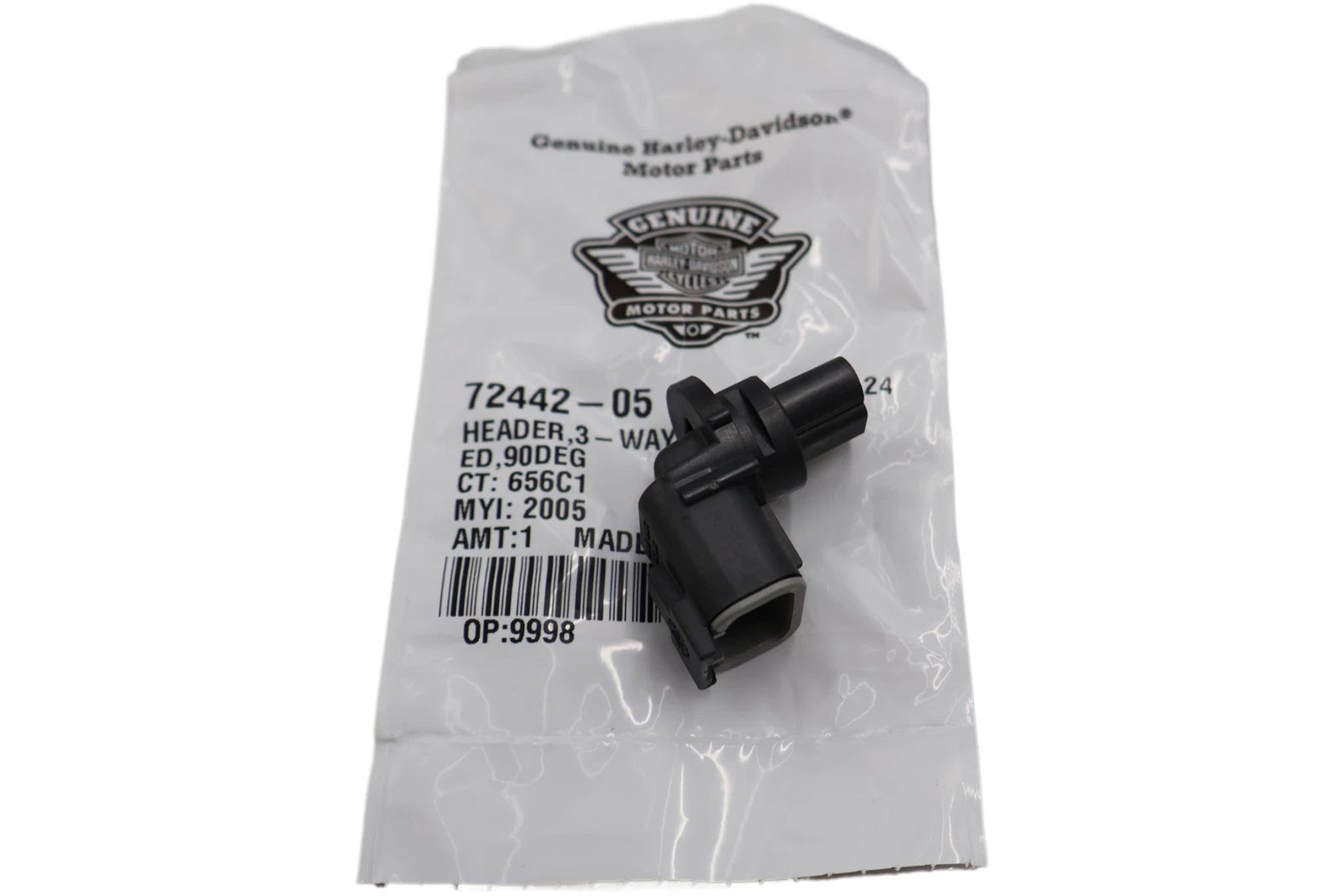 OEM 3-Way Shrouded Header 90 Degrees for Harley-Davidson (2000–2002)