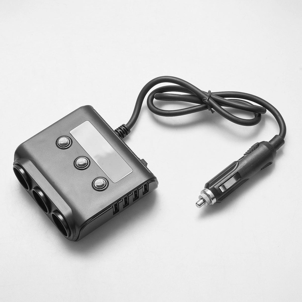 3-Way Car Cigarette Lighter Splitter with 5V/3.4A USB and Red LED