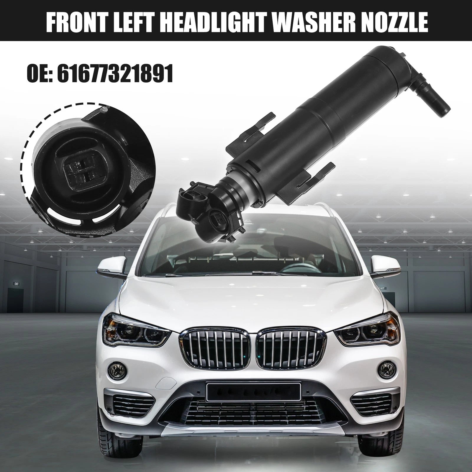Front Left Headlight Washer Nozzle Replacement for BMW X1 (2013–2015)