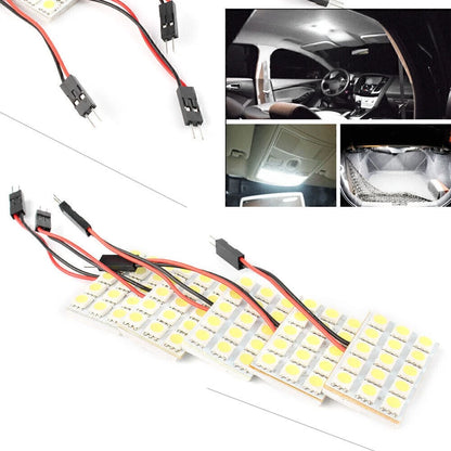 5X White LED 5050 15SMD Panel + Festoon T10 BA9S Adapter for Universal