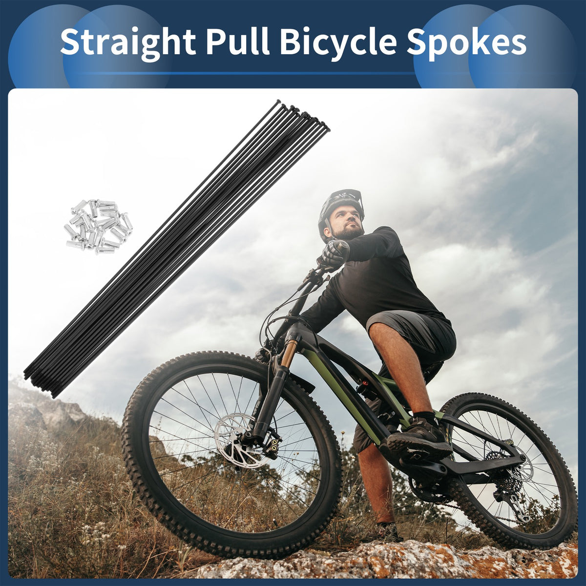 Straight Pull Spokes 257mm Replacement Set for 14G Bicycle Wheel (2000–2000)